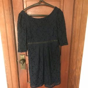 Forever new blue lace dress with pearl buttons